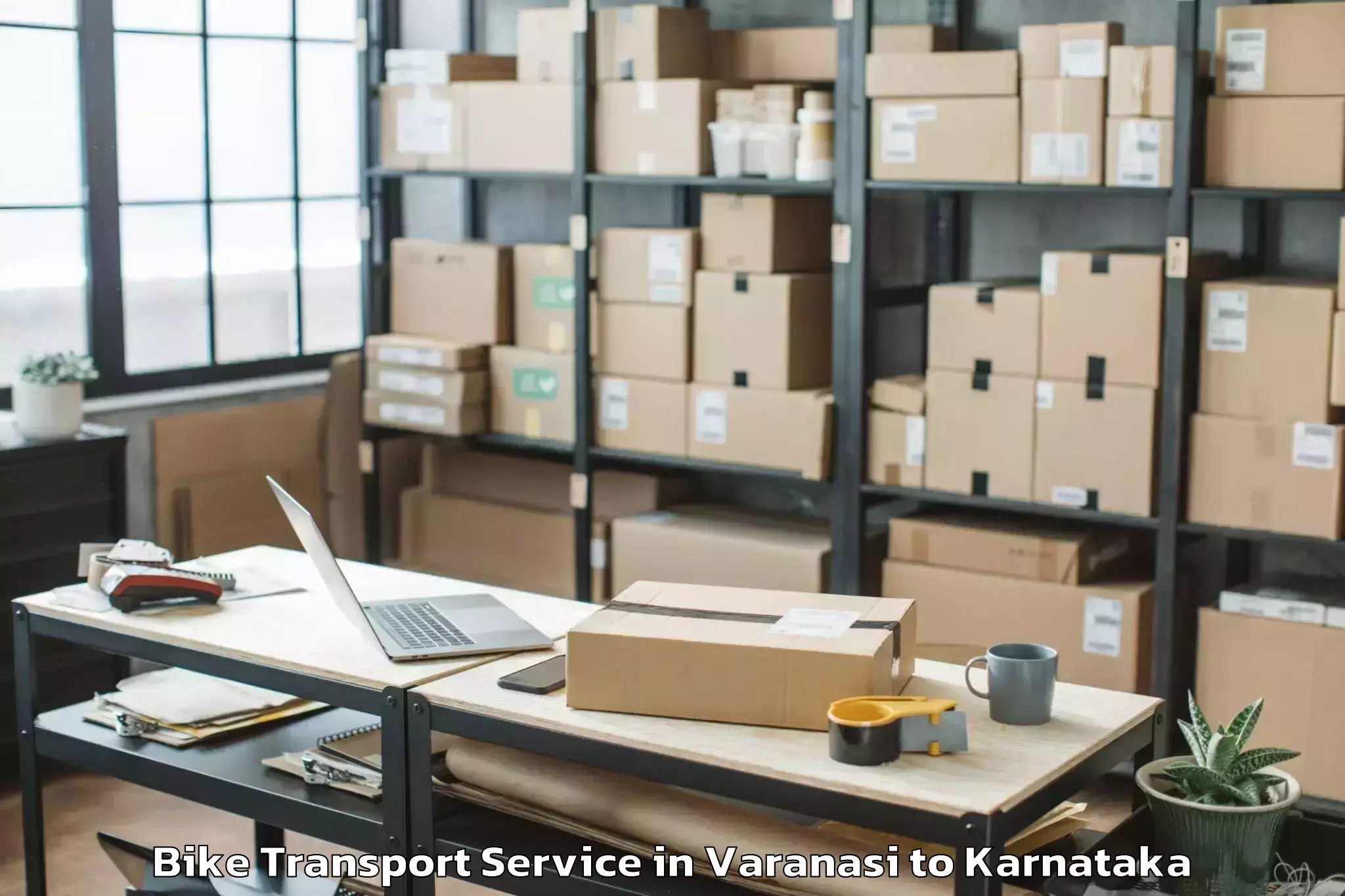 Book Varanasi to Central University Of Karnatak Bike Transport Online